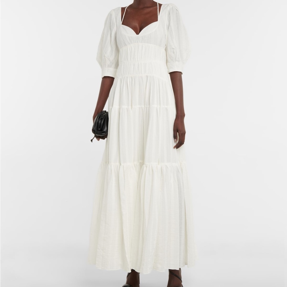 Jonathan Simkhai White Puff-Sleeve Maxi Dress - Picture 5 of 6